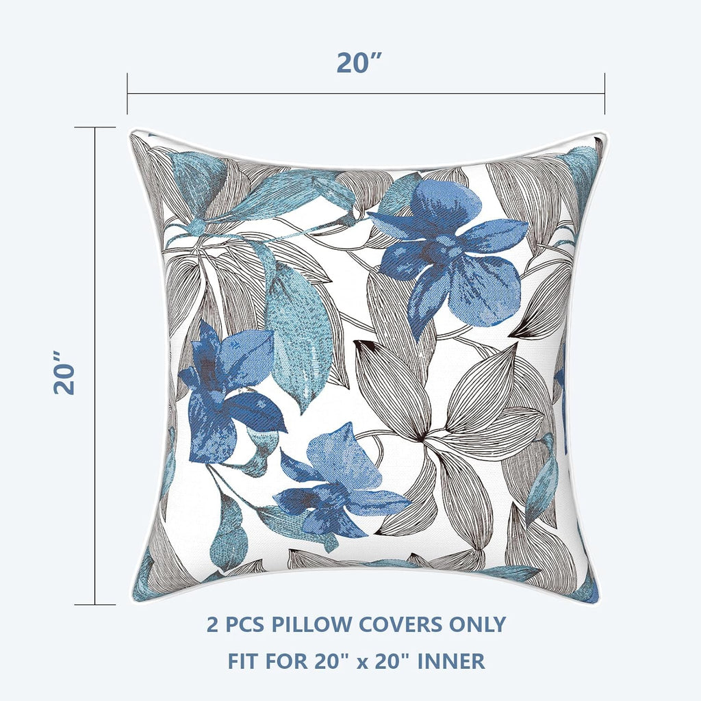 LVTXIII Outdoor/Indoor Pillow Covers, Patio Fade Resistant Throw Pillow Covers ONLY, Waterproof Farmhouse Accent Cushion Cases for Sofa…