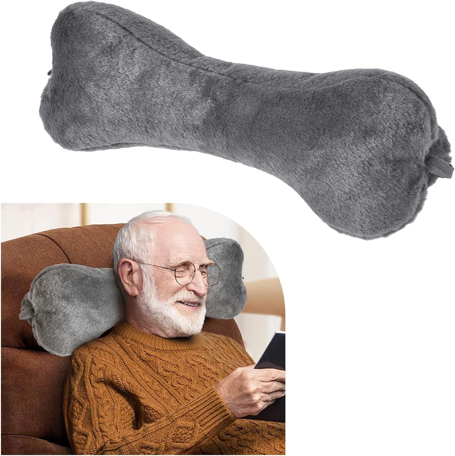 Vcomsoft Recliner Headrest Pillow, Head Pillow for Recliner Chair, Sofa, Couch Neck Pillow, Bone Pillow for Sleeping with Adjustable Strap…