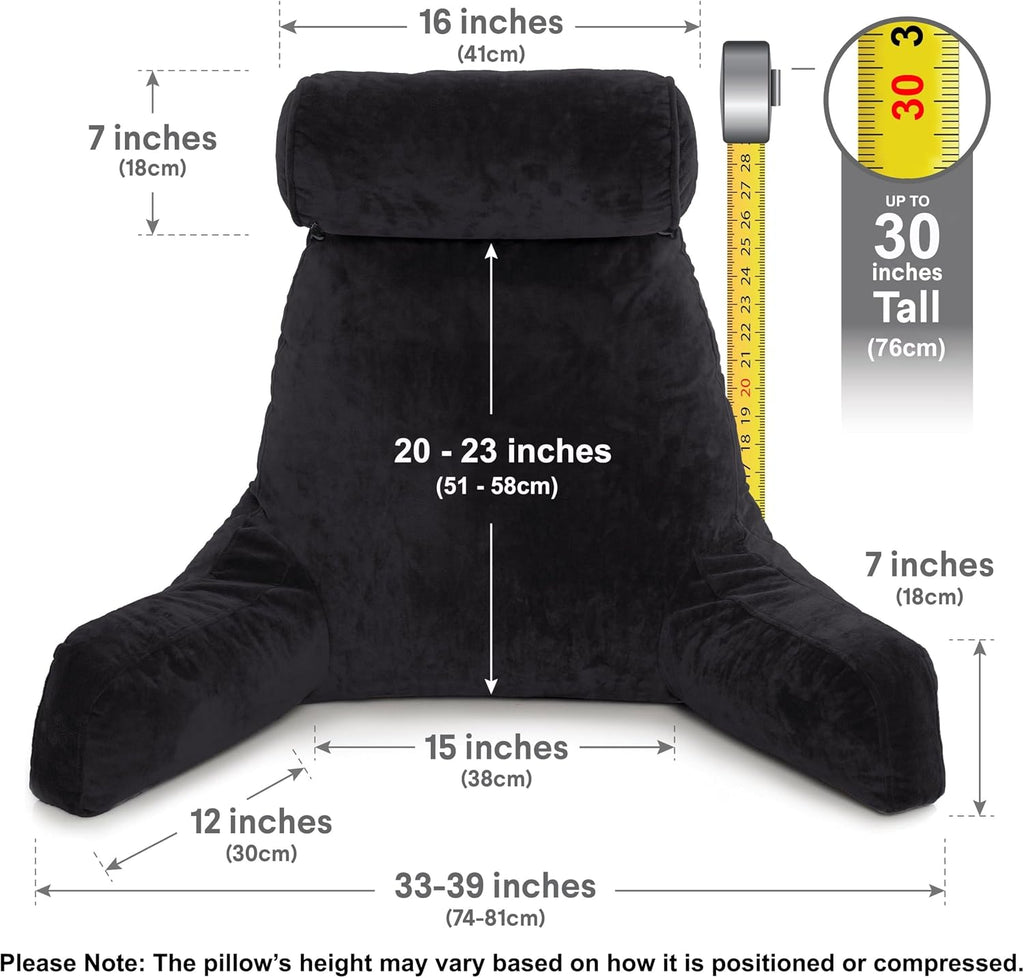 Husband Pillow XXL The Original for Adults - 30" Tall Backrest for Sitting Up in Bed - Firm Support Reading & Bed Rest Pillows for…