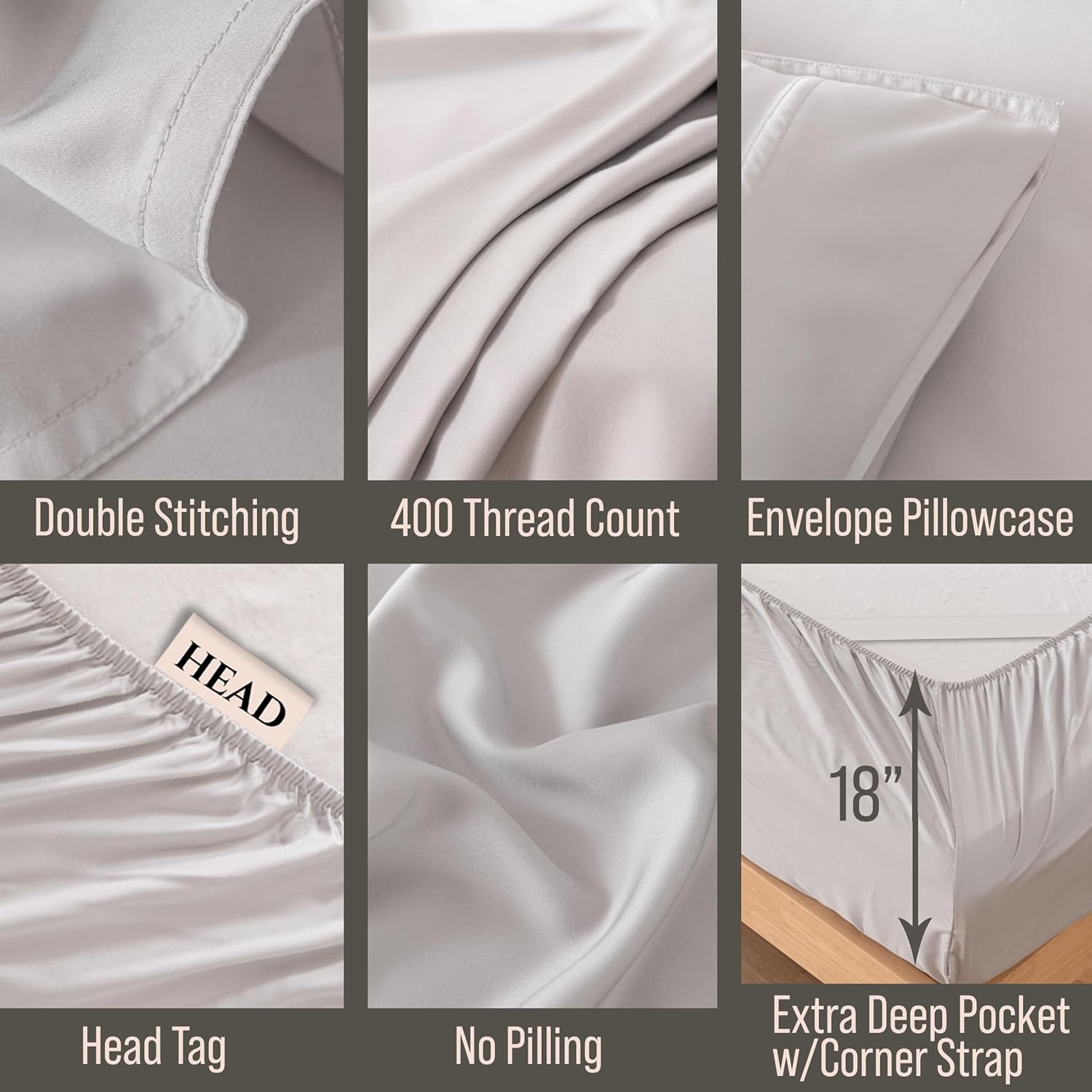 Bella Coterie Luxury Bamboo Viscose Full Size Sheet Set | 100% Organically Grown | Ultra Soft | Cooling for Hot Sleepers | 18" Deep…