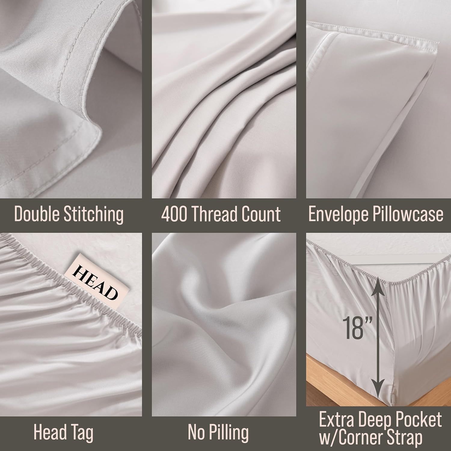 Bella Coterie 6 Piece Luxury Bamboo Viscose King Size Sheet Set | 100% Organically Grown | Cooling for Hot Sleepers | 18" Deep Pocket |…