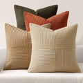 Miulee Rust-Olive Green Decorative Throw Pillow Covers 16x16 Inch Set of 4 Boho Color-Clash Cushion Cases Farmhouse Pillow Cases Corduroy S…