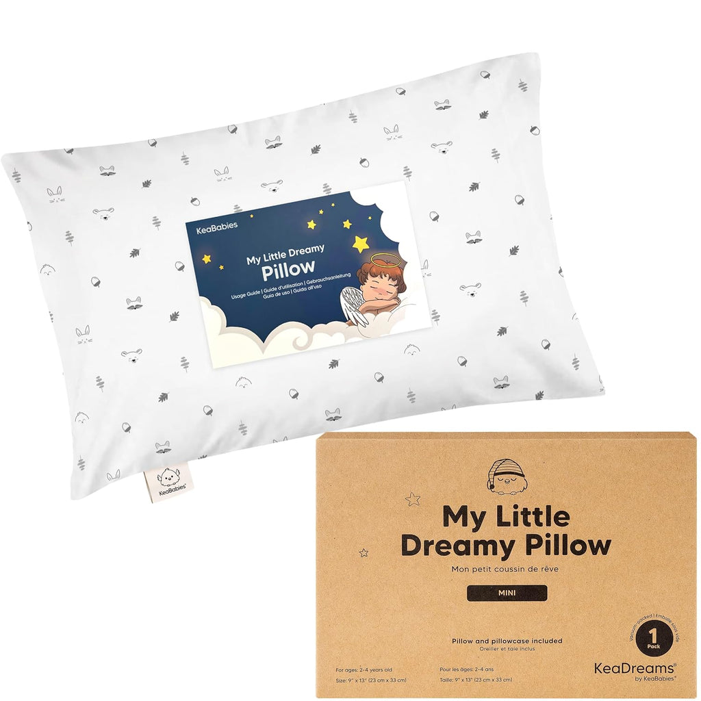 Mini Toddler Pillow with Pillowcase - 9x13 My Little Dreamy Travel Kids Pillow for Sleeping, Toddler Bed, Small, Tiny, Organic Cotton…