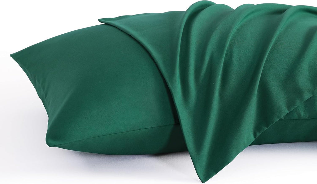 Ntbay Standard Pillow Cases Set of 2, 2 Pack Brushed Microfiber 20x26 Pillow Cases, Soft, Wrinkle, Fade, Stain Resistant Dark Green Pillow…