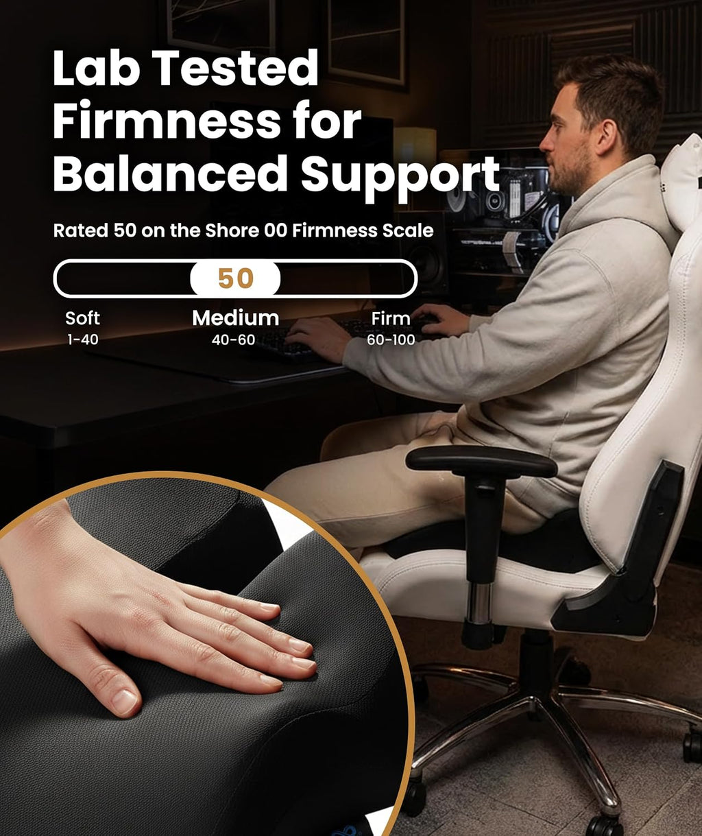 EverlastingComfort Elevate Series by Everlasting Comfort Memory Foam Seat Cushion for Office Chairs & Car - Ergonomic Desk Accessories - Cu…