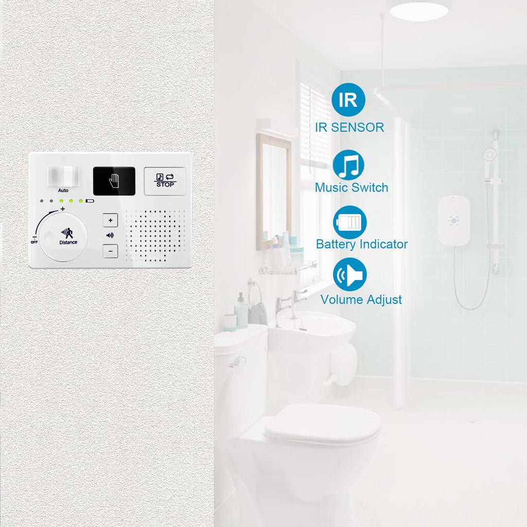 KiaoTime Bathroom White Noise Machine for Bathroom Privacy Motion Activated, Bathroom Noise Blocker - Sound Machine of Running Water…
