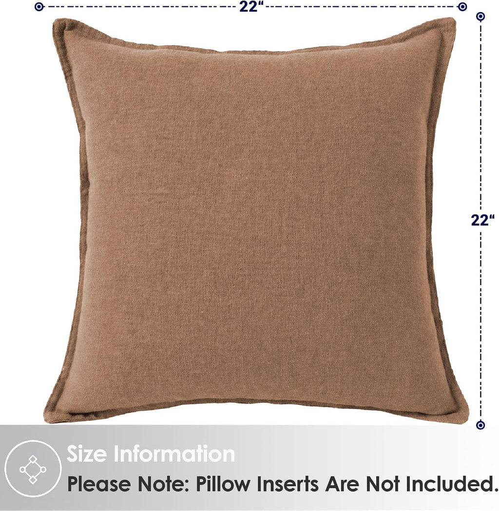 Symplora Cotton Linen Throw Pillow Covers Set of 2, Breathable Non Pilling Decorative Pillow Covers, Machine Washable Cushion Case for…