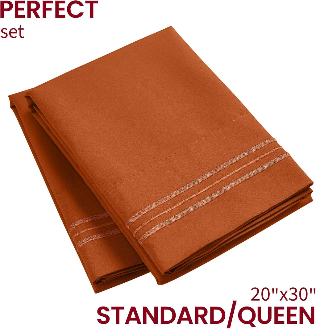 Mellanni Pillow Cases - Luxury, Extra Soft, Cooling Pillow Covers - 2 PC Iconic Collection Pillowcases - Envelope Closure (Standard/Queen 2…