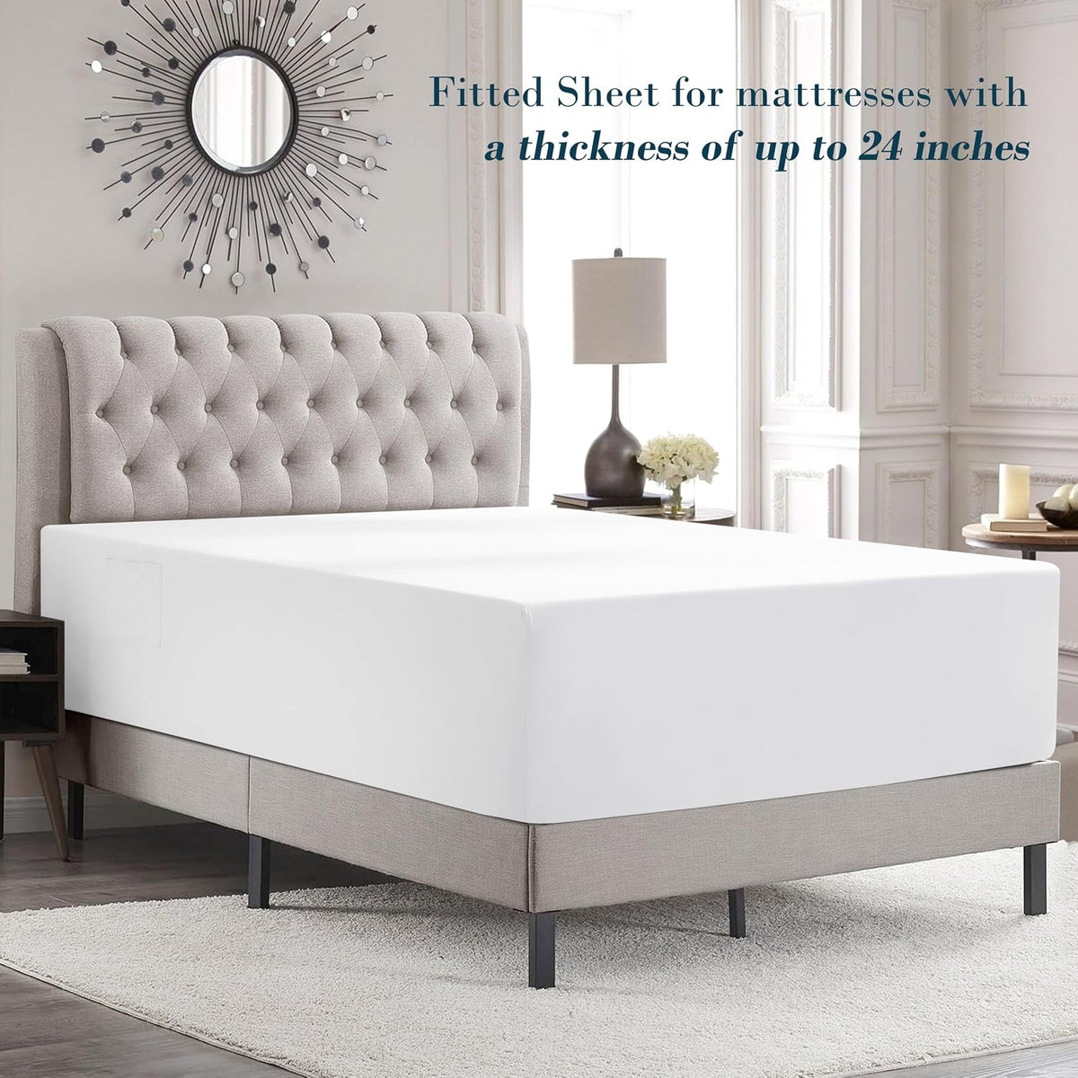 MocassiLuxuryBedding Mocassi Twin XL Size 4-Piece Bed Sheet Set - 1800 Hotel Quality Microfiber 18-24 Inches Extra Deep Pocket Fitted Sheet…