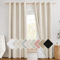 NICETOWN 100% Absolutely Blackout Linen Curtains with Thermal Insulated White Liner, 52" W, 2 PCs, Beige, 90" Long Drapes Sweep The Floor…