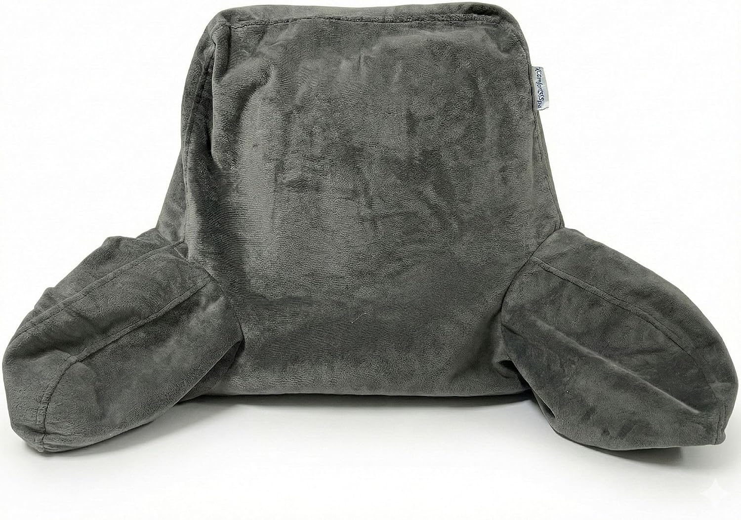 ComfortSpa Reading Pillow Replacement Cover for 19 inch Back Rest Pillow, Polyester Velour Machine Wash and Dry (Grey)