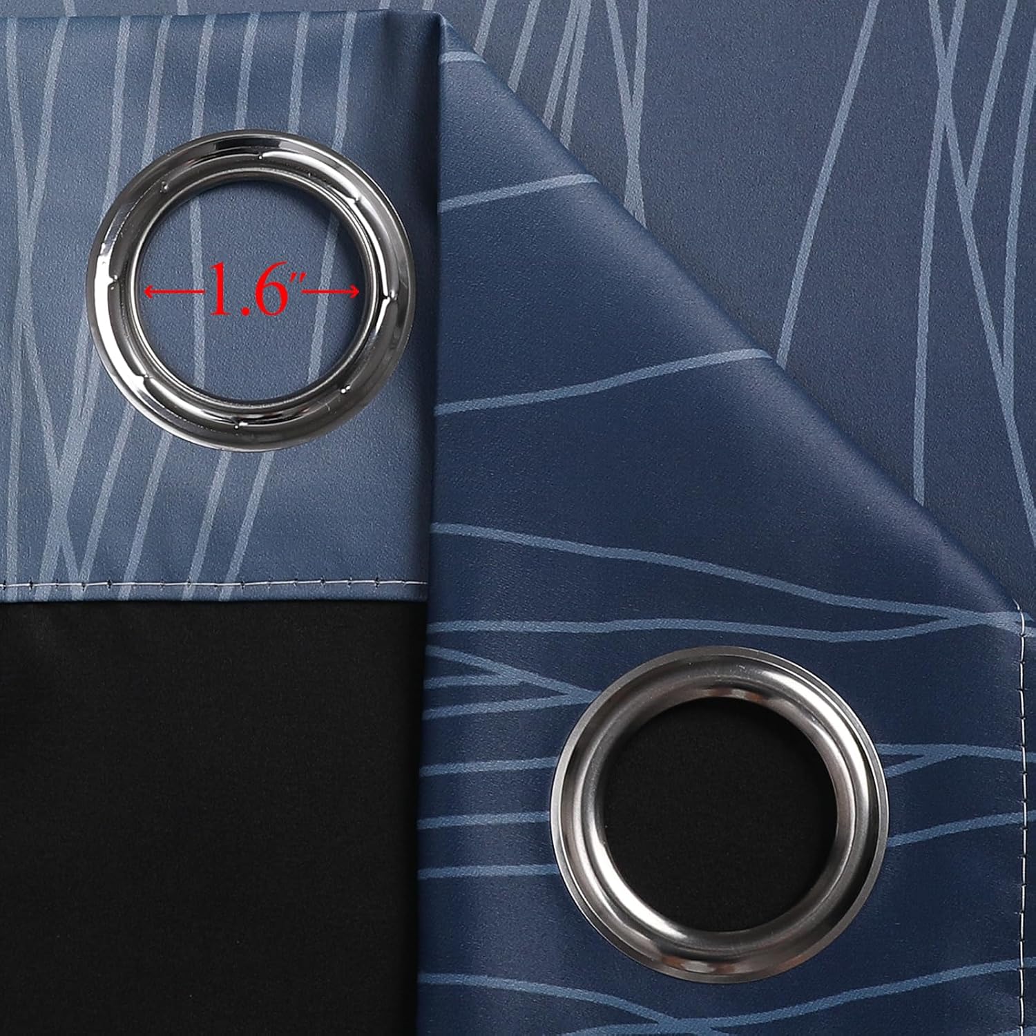 Estelartextiler Estelar Textiler Navy Blue and Black Ombre Blackout Curtains 72 Inches Long, Full Room Darkening Grommet Curtains for Bedro…