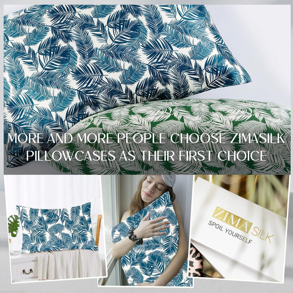 Zimasilk 100% Pure Mulberry Silk Pillowcase for Hair and Skin everyday comfort, Both Sides 19 Momme Silk Floral Print,1pc (Standard…