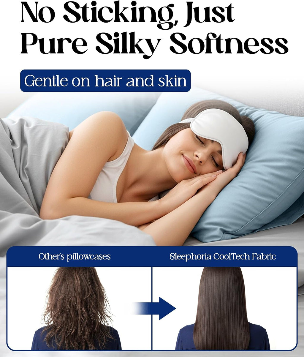SLEEPHORIA Cooling Pillow Cases - BreezeWeave Standard Size Set of 2 Pillowcases for Hot Sleepers & Cool, Deep Rest - Cloud Soft, Si…