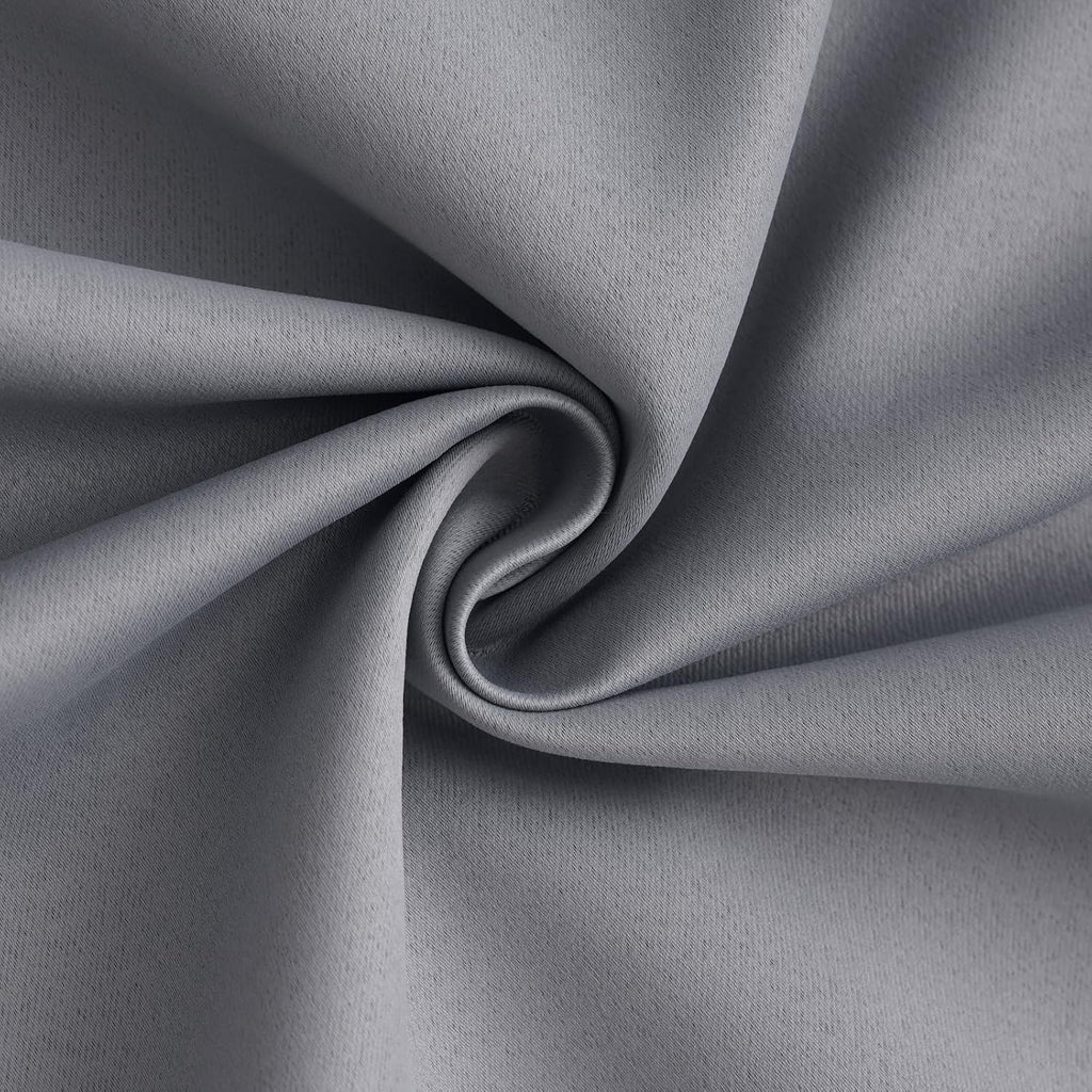 Yakamok Grey Room Darkening 100% Blackout Curtains Grommet Extra Wide Window Treatment with 2 Thick Layers-Gray Thermal Insulated Drape 1…