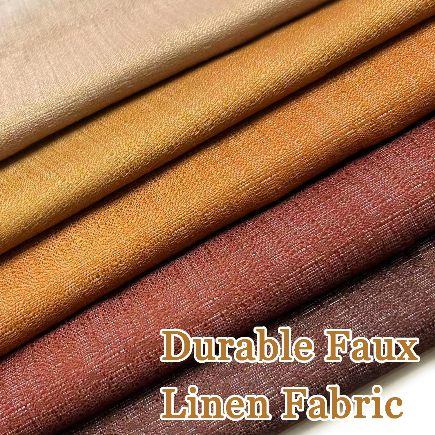 GOLDLAWN Terracotta Ombre Linen Blackout Curtains for Bedroom 84 Inches Long, Room Darkening Grommet Thermal Insulated Curtains for…