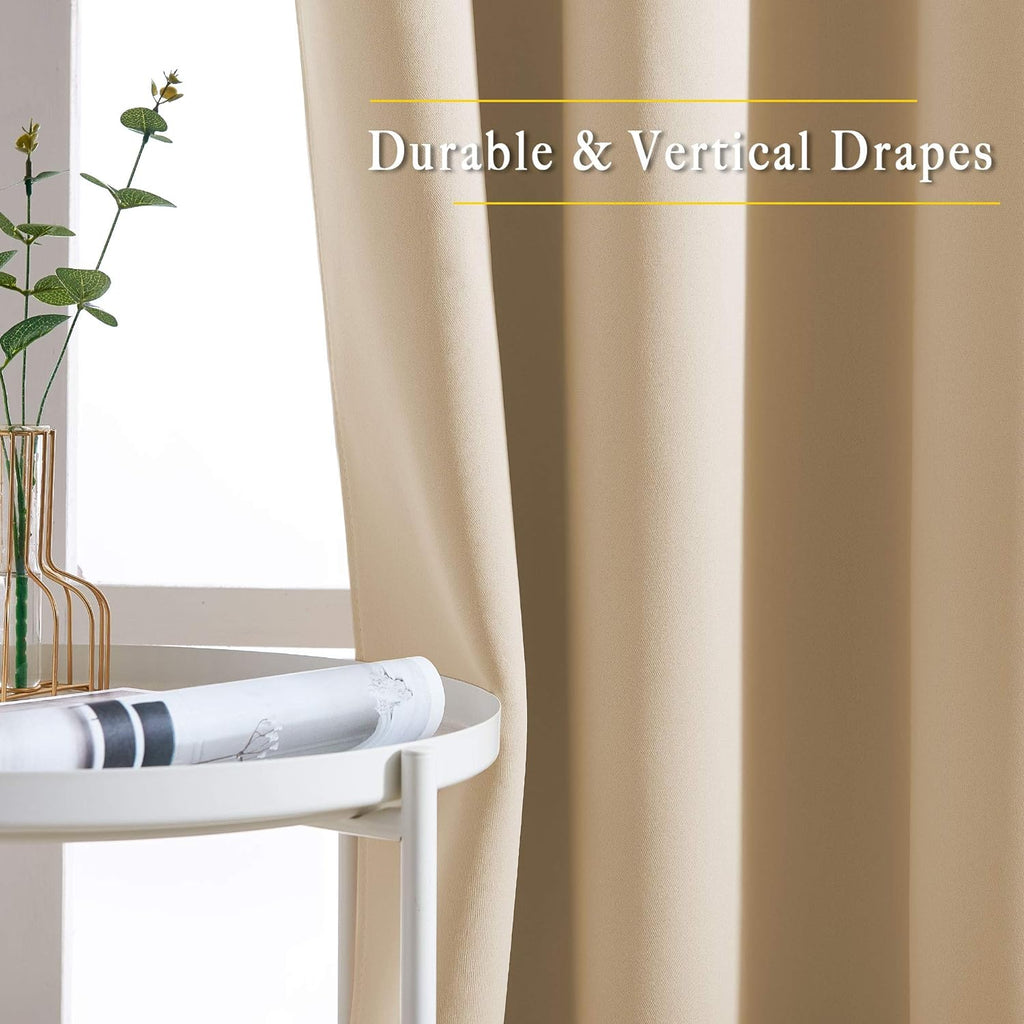 Nicetown Blackout Curtains and Drapes for Window 95" L - Triple Weave Energy Saving Thermal Insulated Solid Grommet Blackout Panels for Pat…