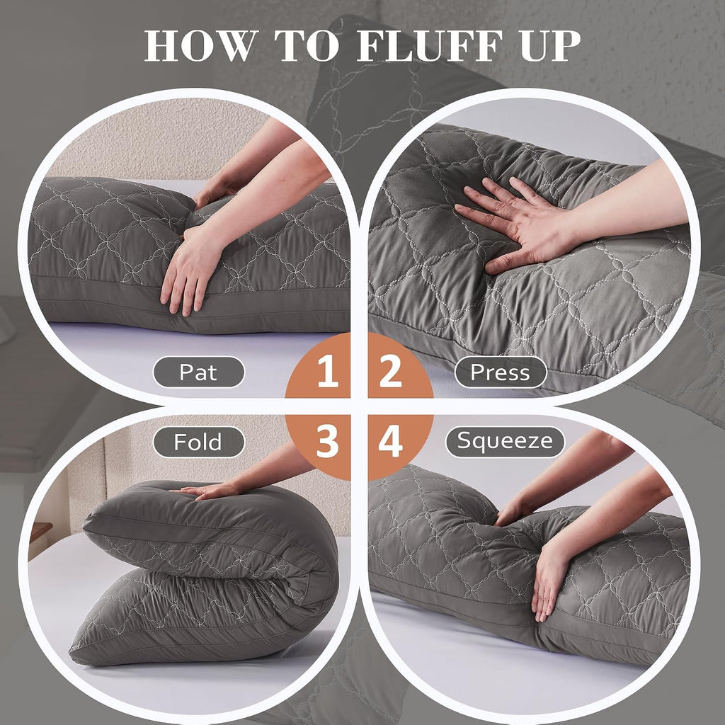 Decroom Memory Foam Body Pillow for Adults, Ultra-Soft Full Body Pillow with Diamond Quilted Cover, Support for Side Sleepers - Machine Was…