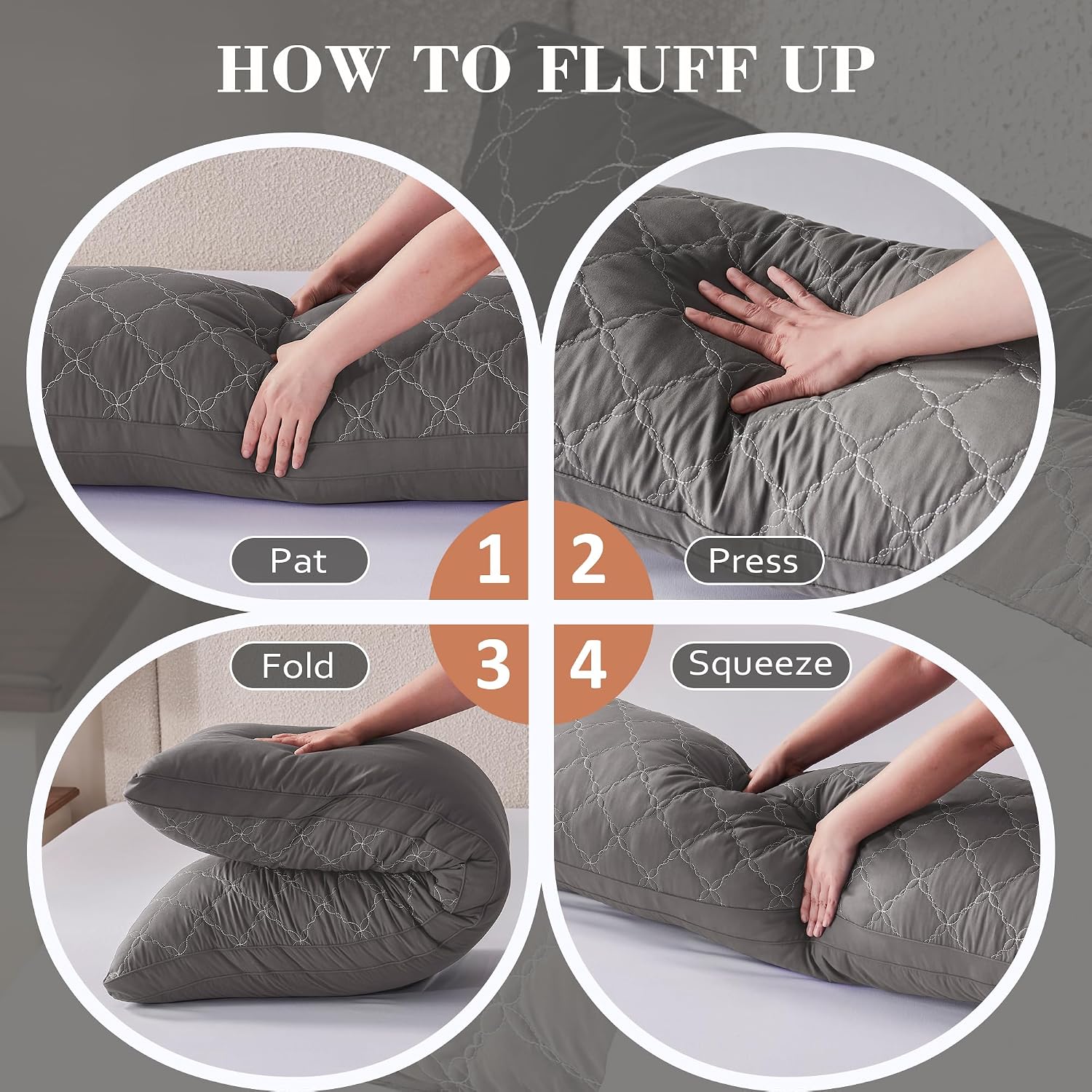 Decroom Memory Foam Body Pillow for Adults, Ultra-Soft Full Body Pillow with Diamond Quilted Cover, Support for Side Sleepers - Machine Was…