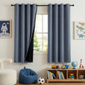 NICETOWN 100% Blackout Stone Blue Curtains for Bedroom, Thermal Insulated Window Curtains 63 Inch Length 2 Panels Set, Grommet Top Drapes…