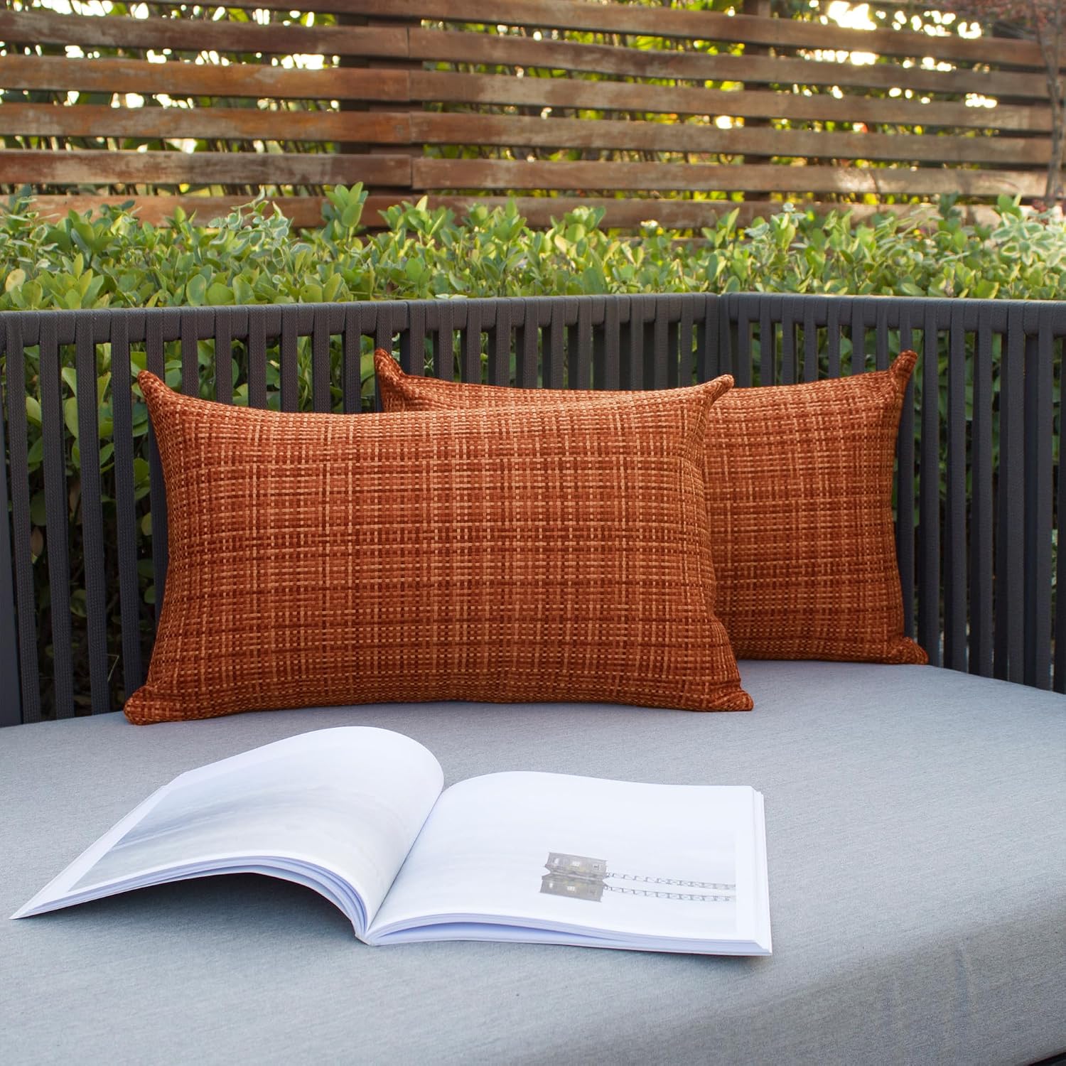 Kevin Textile Fall Pack of 2 Decorative Outdoor Waterproof Pillow Covers Garden Cushion Sham Throw Pillowcase Shell for Patio Tent Couch…
