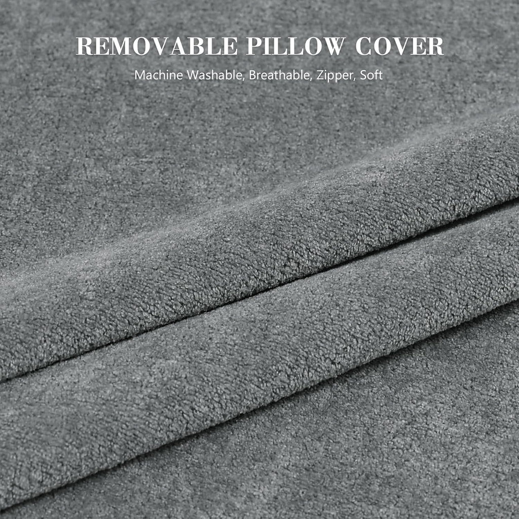 Bed Pillow for Sitting Up in Bed, 25” Ergonomic Reading Pillow with Adjustable Headrest & Arms, Dual Layer Memory Foam Back Pillow, Soft…