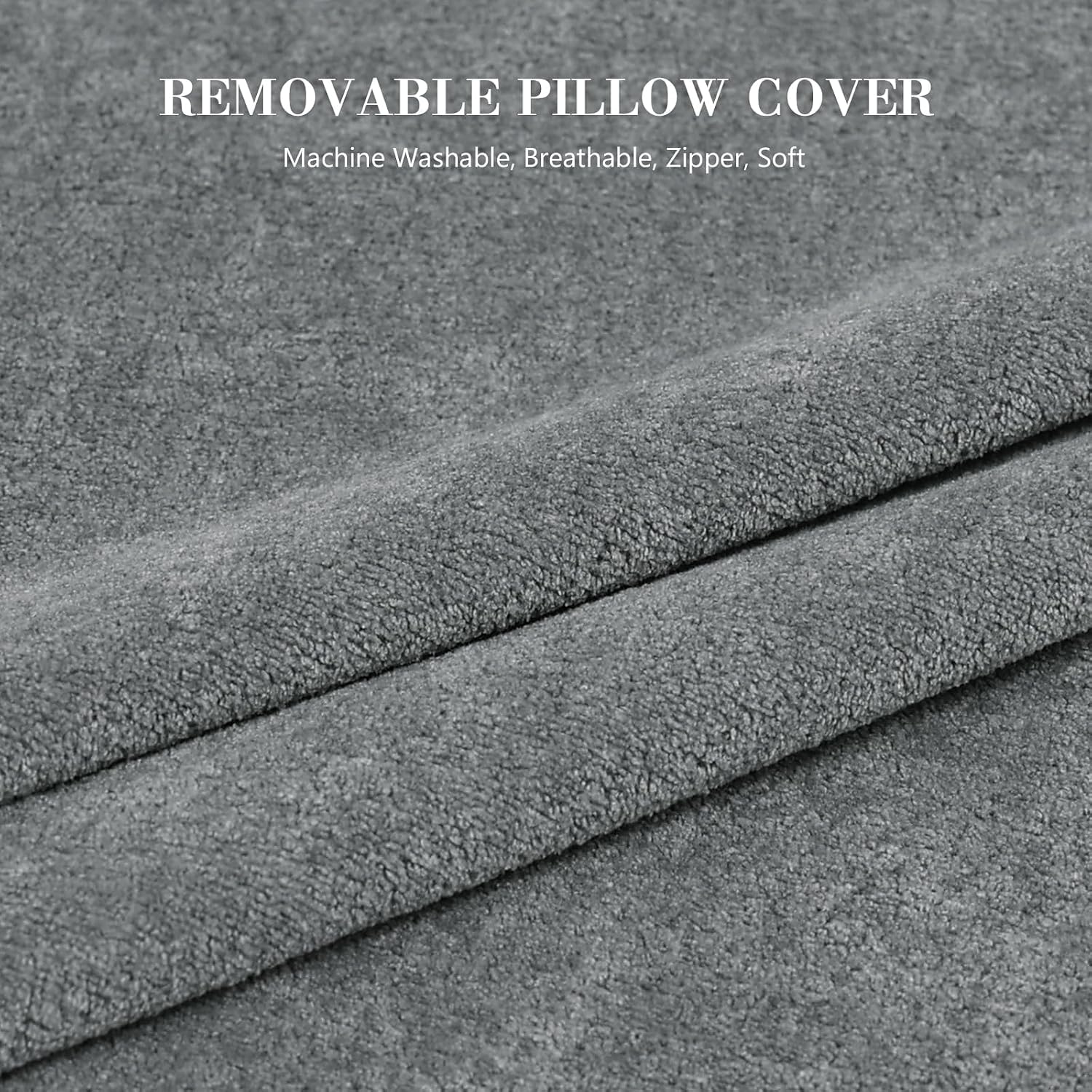 Bed Pillow for Sitting Up in Bed, 25” Ergonomic Reading Pillow with Adjustable Headrest & Arms, Dual Layer Memory Foam Back Pillow, Soft…