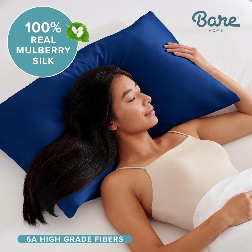 BareHome Bare Home 100% Mulberry Silk Pillowcase for Hair and Skin - Ultra 6A Grade 19 Momme Silk Pillow Case - Envelope Enclosure - Breath…
