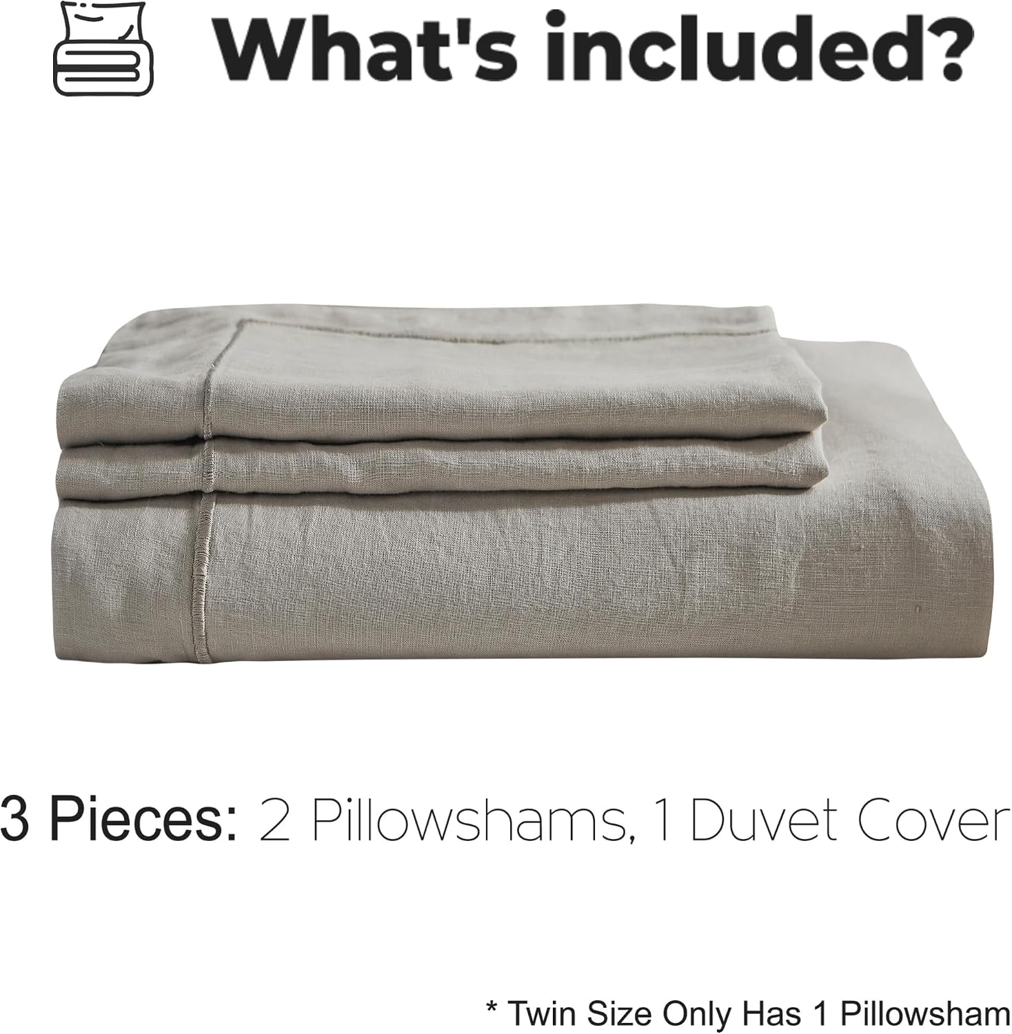 Simple&Opulence 100% Washed Linen Duvet Cover with Embroidered, 3 Pieces Soft Farmhouse Comforter Set with Button Closure,1…