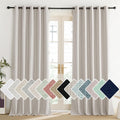 NICETOWN Brich Vintage Open Linen Weave Flax Thermal Curtains, 100% Blackout Curtains 108" Long for Dining Room, Soundproof Window…