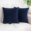 Hwy50 HWY 50 Navy Blue Couch Pillow Covers 22x22 Inch Pack of 2, Soft Chenille Decorative Throw Pillow Cases Farmhouse for Sofa Living Room…