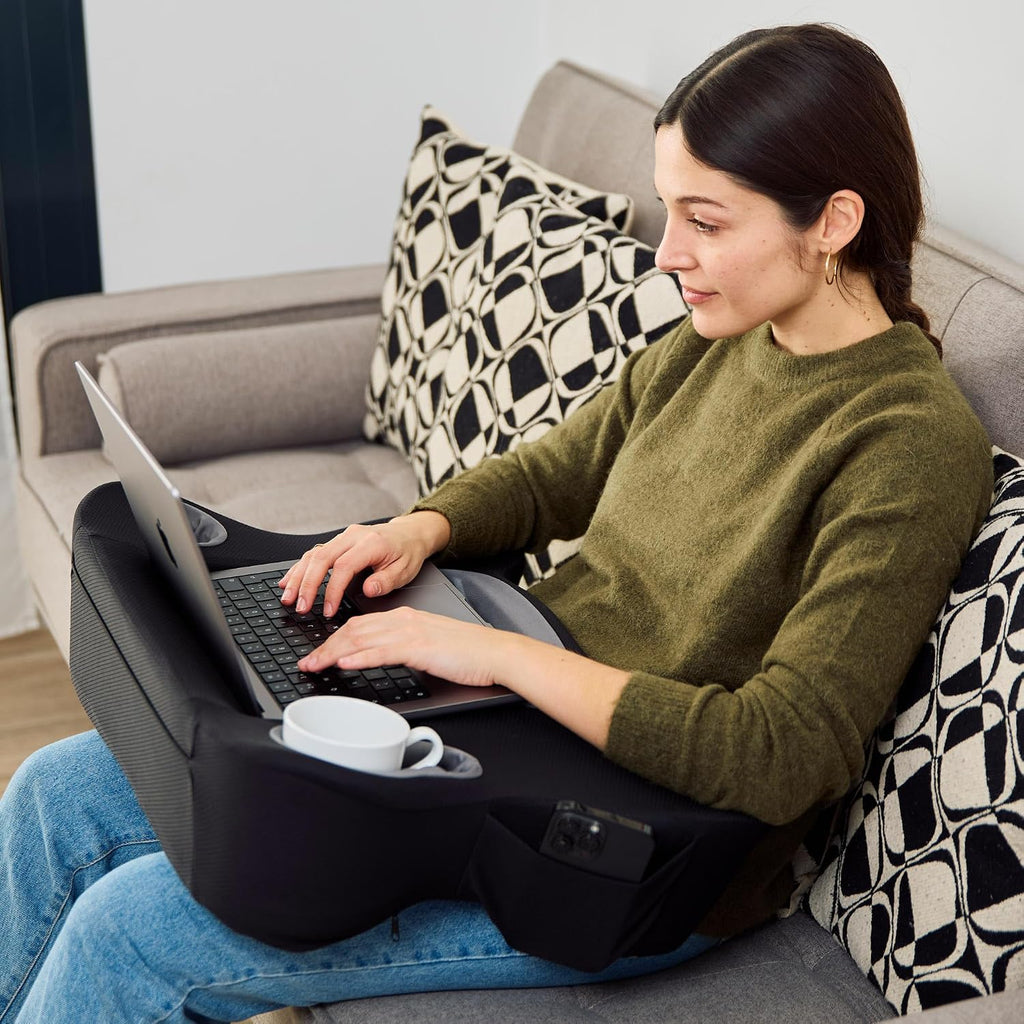 TabCouchCaddy Lap Desk Pillow - Cushioned Lap Pillow for Reading, Gaming, Work & Travel, Soft & Portable Laptop Desk for Bed, Couch, or…