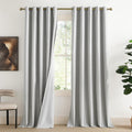 NICETOWN Grey Long Linen Full Shade Panels, 62" Wide x 108" Long, Pair of Thermal Insulated & Energy Efficiency Blackout Curtains for…