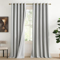 NICETOWN Grey Long Linen Full Shade Panels, 62" Wide x 102" Long, Pair of Thermal Insulated & Energy Efficiency Blackout Curtains for…