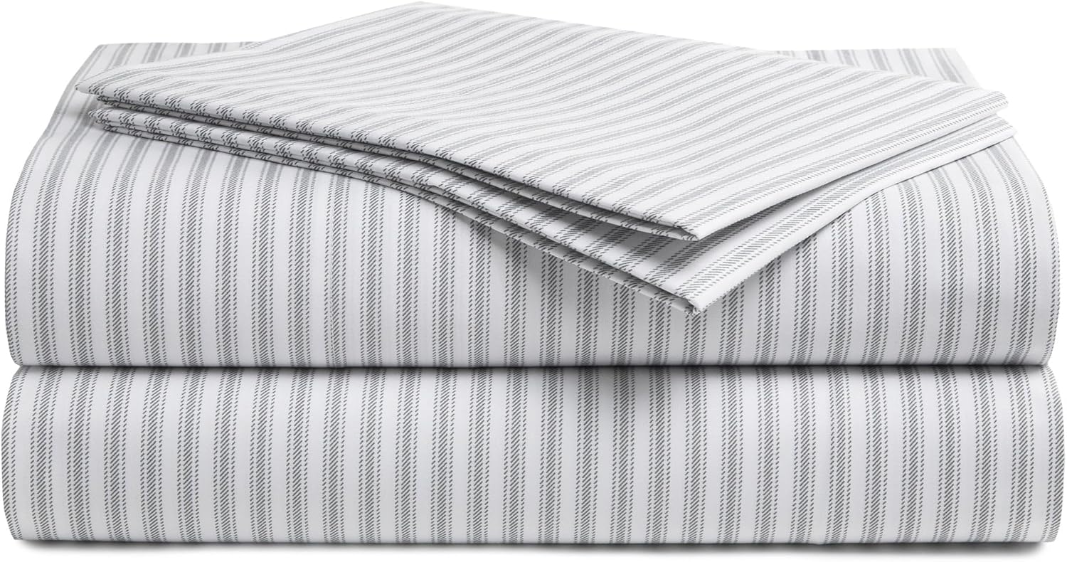 Perupima Peru Pima 415 Thread Count Percal Twin Sheet Set - 100% Peruvian Pima Cotton, 3 Piece (Flat, Fitted, 1 Pillowcase) - Cooling, Cris…