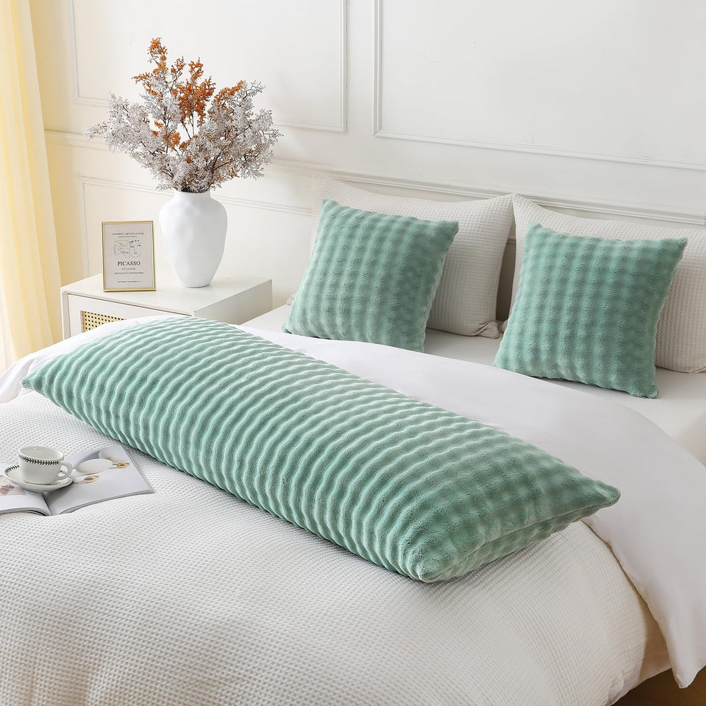 Sochow Decorative Throw Pillow Covers 18x18 Inches Set of 2, Soft Bubble Fleece Pillowcase Square Cushion Covers for Sofa Couch Bed, Sage G…