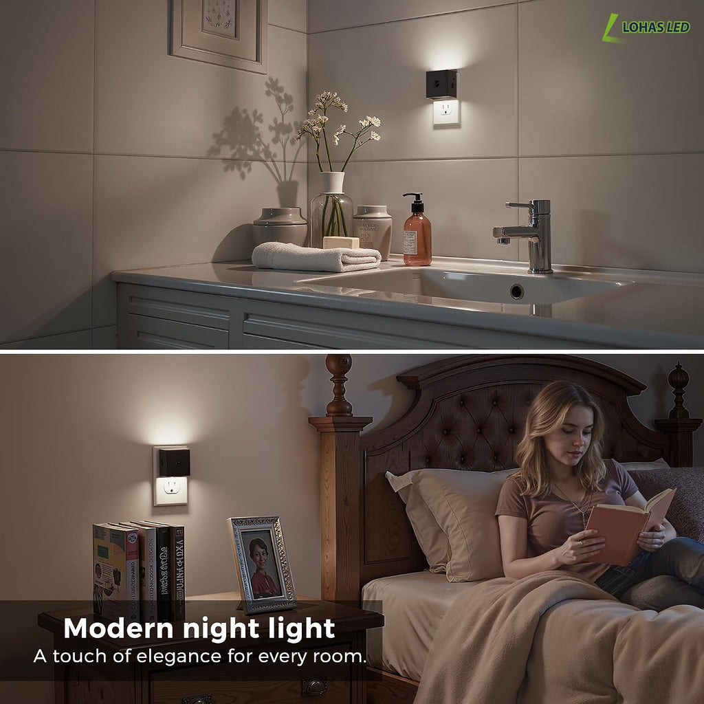 L LOHAS LED Motion Sensor Night Light, [2-Pack] Motion Activated Night Light, Motion Sensor and Dusk to Dawn Sensor, Brightness…