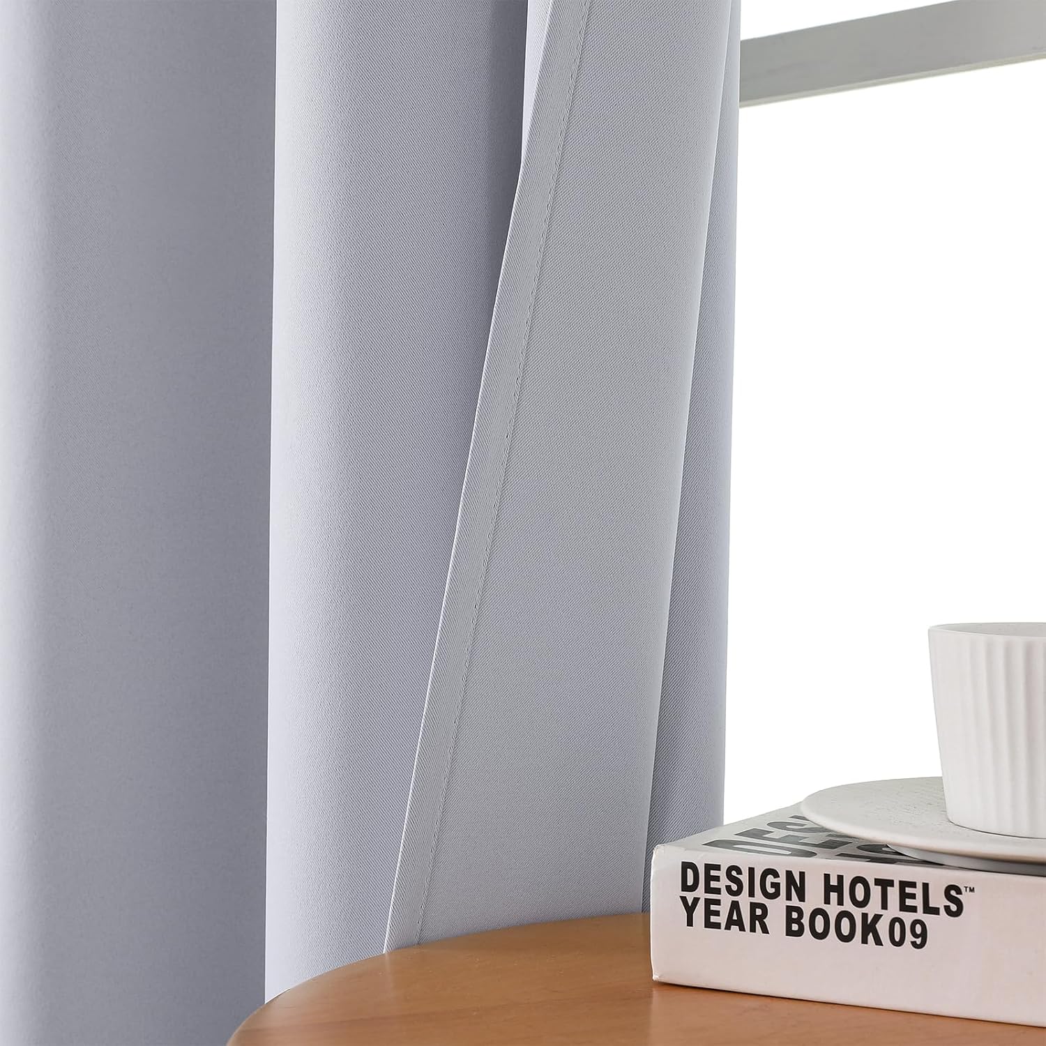 CUCRAF Custom Grayish White Blackout Curtains 1 Panel Set, Thermal Insulated Grommet Room Darkening Curtain for Living Room Bedroom…