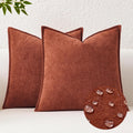 KevinTextile Kevin Textile Fall Waterproof Decorative Pillow Covers Burnt Brick 24x24 Inch Pack of 2 Soft Boucle Textured Euro Pillowcases…
