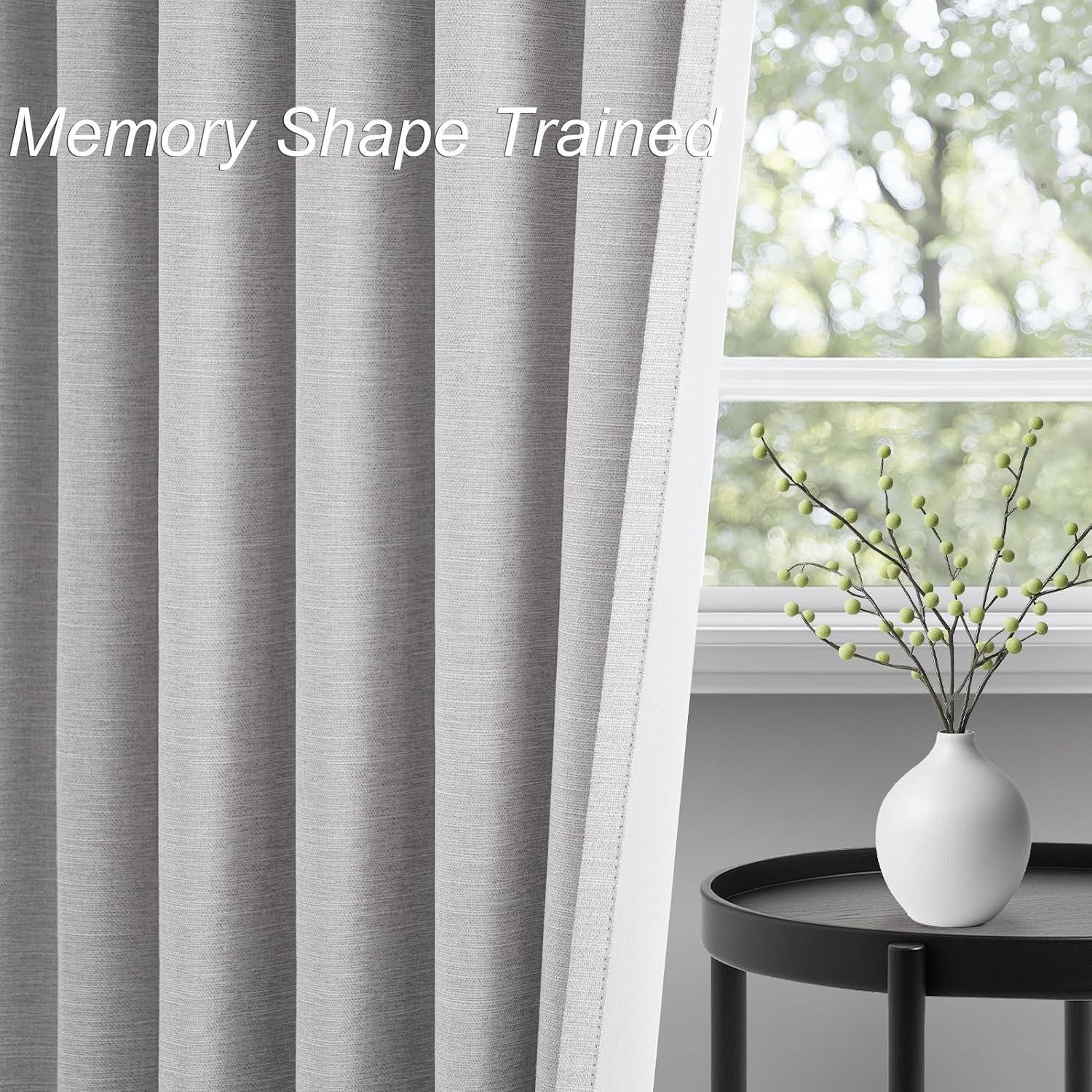 Topfinel 94 Inches Long Custom Ceiling Grey Blackout Urtains, Modern Light Blocking Track Soundproof Curtains, Decorative Elegant Linen Lux…