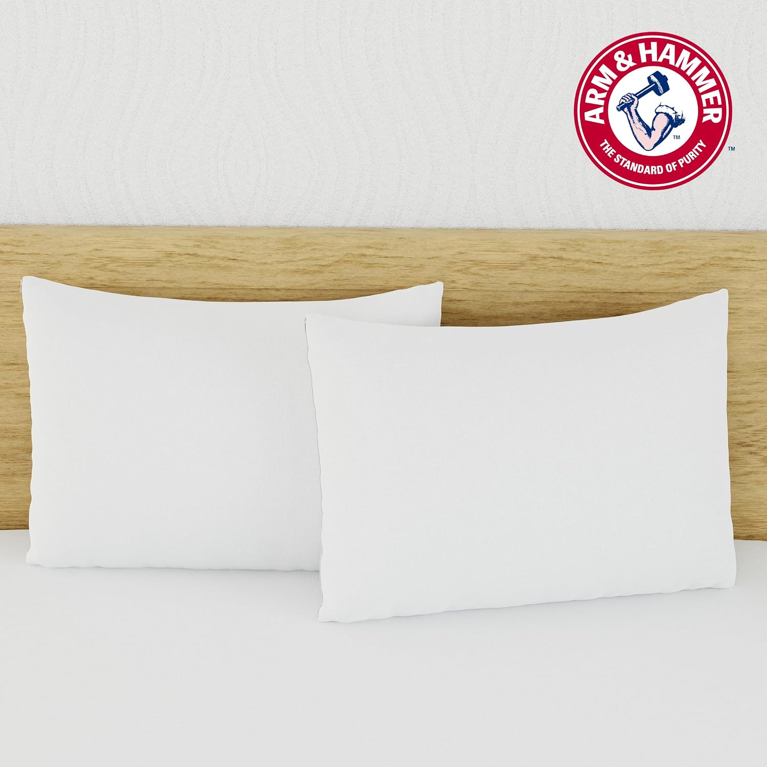 Armhammer Arm & Hammer Eco Performance Zippered Pillow Protector with Tencel, 2-Pack, King White