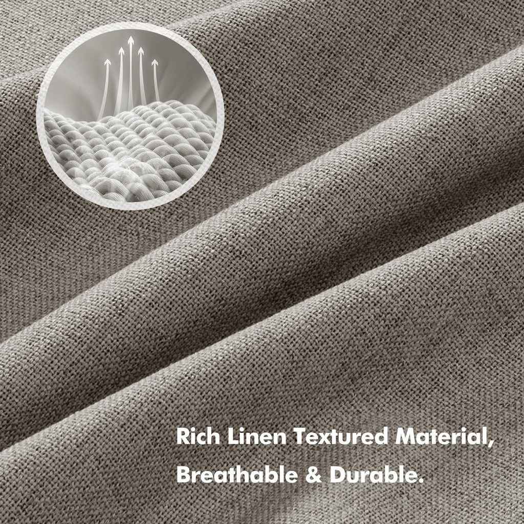 Miulee 100% Blackout Curtains for Bedroom, Linen Solid Luxury Decor Thermal Insulation Room Darkening Drapes for Living Room Nursery Back T…
