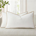 decorUhome Summer Chenille Soft Cozy Throw Pillow Covers 12x20 Set of 2, Modern Farmhouse Boho Velvet Decorative Pillow Cases with Stitched…
