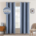 Miulee Linen Blackout Curtains and Drapes 100% Room Darkening Thermal Insulated Grommet Window Panels with Coating 2 PCs W 42 x L 90 inches…