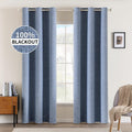 Miulee Linen Blackout Curtains and Drapes 100% Room Darkening Thermal Insulated Grommet Window Panels with Coating 2 PCs W 42 x L 84 inches…