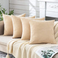 Gawamay Decorative Square Throw Pillow Covers 18"x18" Inch Set of 4, Super Soft Chenille Pillows Farmhouse Fall Pillowcase for Living Room…