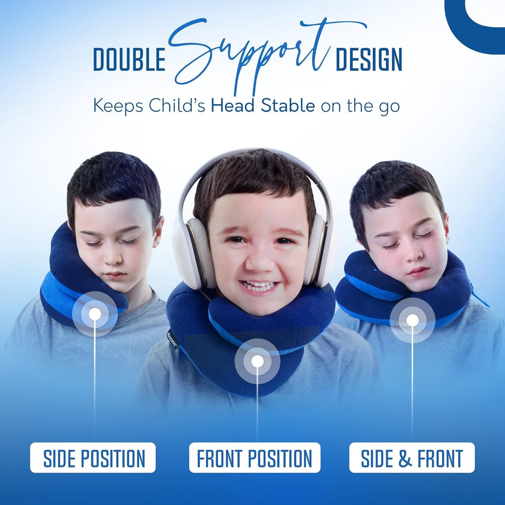 BCOZZY Kids Chin Supporting Travel Pillow for Ages 3–7- Patented Soft Neck Pillow for Head and Chin Support in Car Seat and Airplane.…