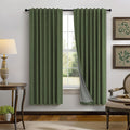 Pitalk Ptialk Elegant Blackout Curtains for Living Room Eclectic Moody Dark Olive Green Linen Curtains 72 Inch Length 2 Panels Set Long Dra…