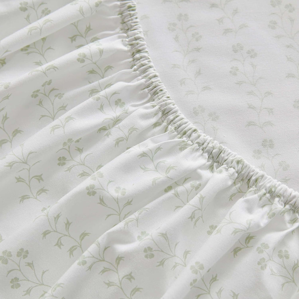 MarthaStewart Martha Stewart - Queen Size Sheets Set, Crisp & Tailored Cooling Sheets w/a Naturally Smooth Cotton Percale Lightweight Feel…