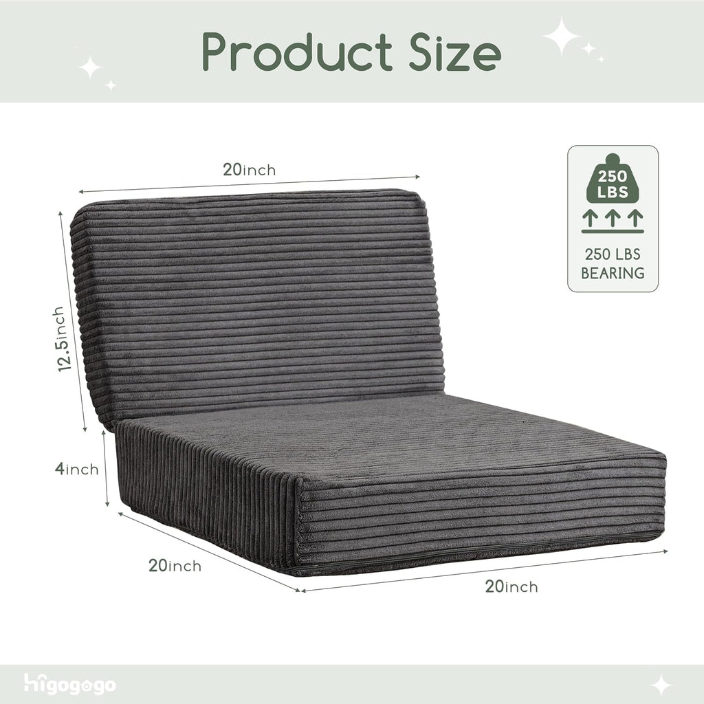 HIGOGOGO Corduroy Recliner Chair Cushion with Lumbar Support Pillow Soft Non-Slip 4" Thick Seat Pad Prevent Buttocks & Back Pain in…